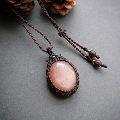 Moonstone Macrame Necklace - SOLD