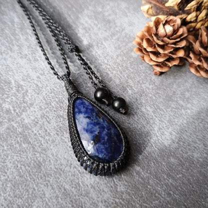 Sodalite Macrame Necklace  | Pendant size approx 4.7 cm