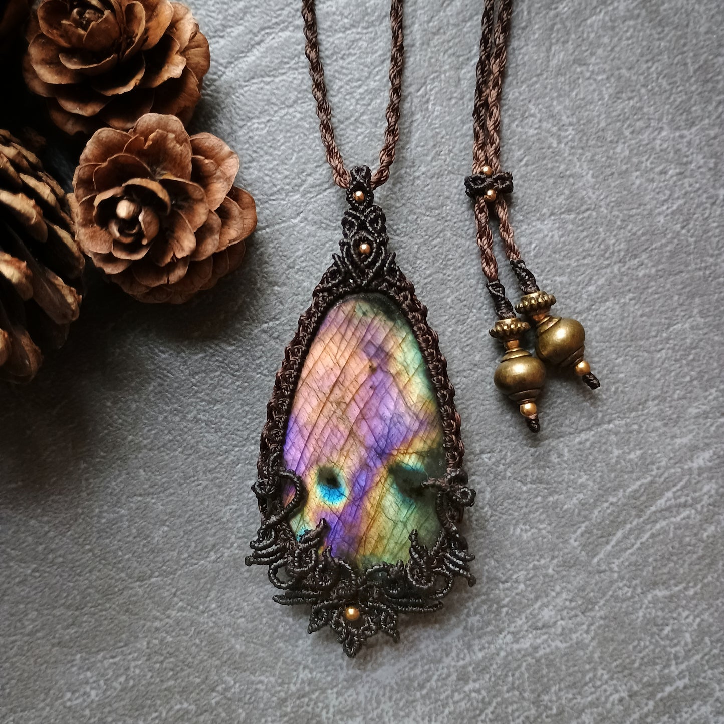 Labradorite Macrame Necklace - SOLD