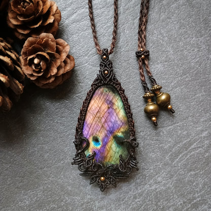 Labradorite Macrame Necklace - SOLD