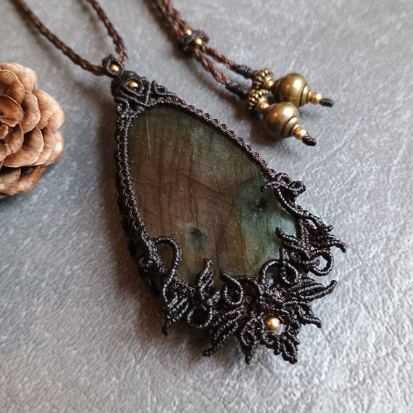 Labradorite Macrame Necklace - SOLD