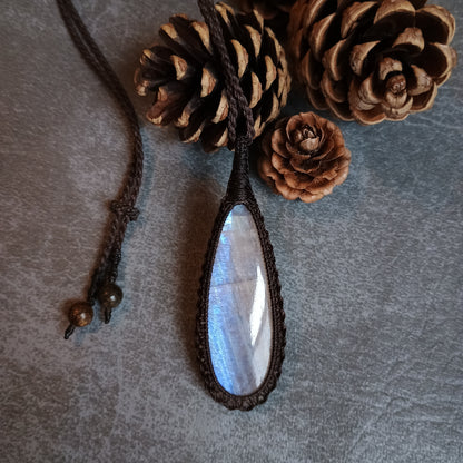 Moonstone Macrame Necklace - SOLD