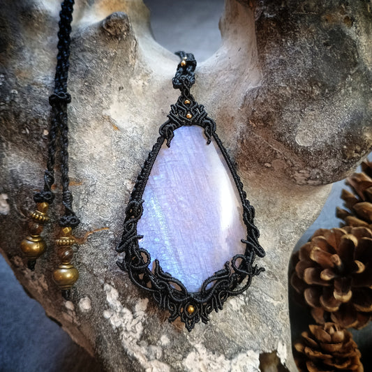 Moonstone Macrame Necklace - SOLD