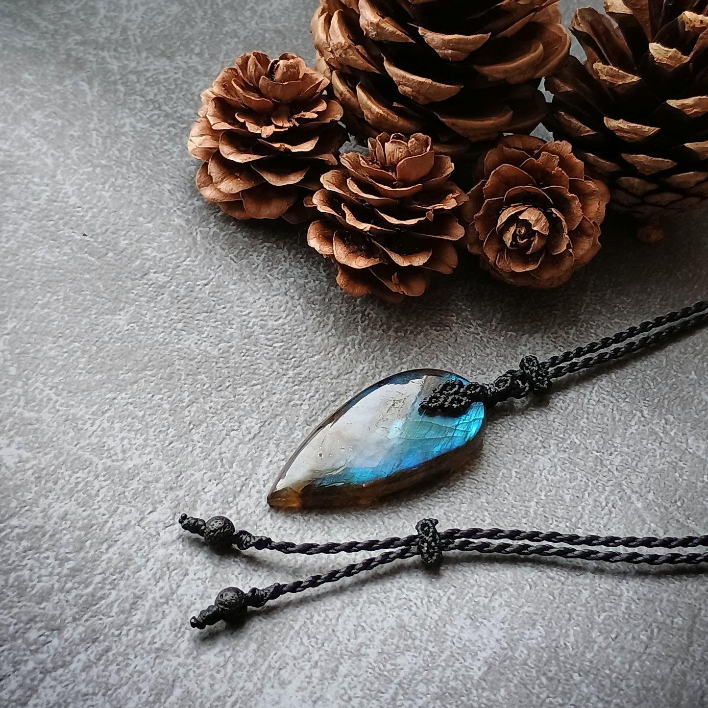 Labradorite Macrame Necklace - SOLD