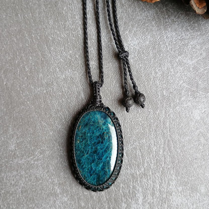 Apatite Macrame Necklace | Pendant size approx 6.2 cm - SOLD