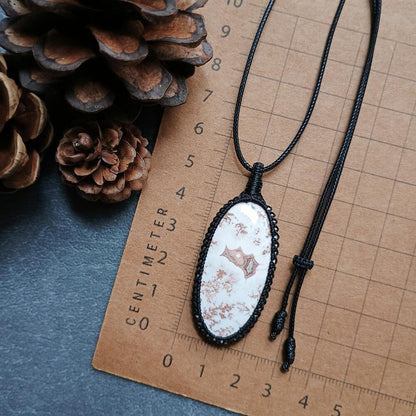 Rosita Jasper Macrame Necklace | Pendant size approx 5.4 cm |  Clearance
