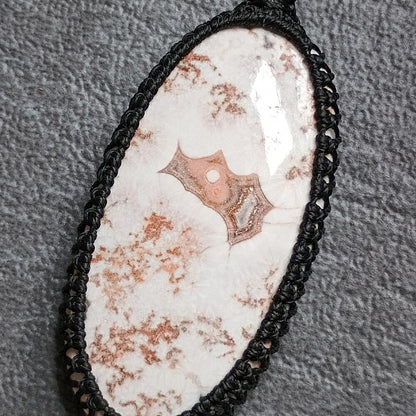 Rosita Jasper Macrame Necklace | Pendant size approx 5.4 cm |  Clearance