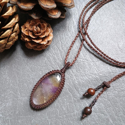Ametrine Macrame Necklace | Pendant size approx 4.5 cm - SOLD