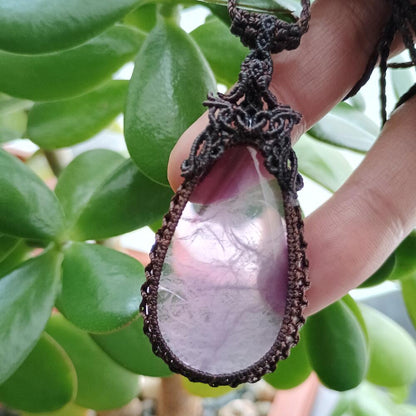 Amethyst Macrame Necklace | Pendant size approx 6 cm -  SOLD