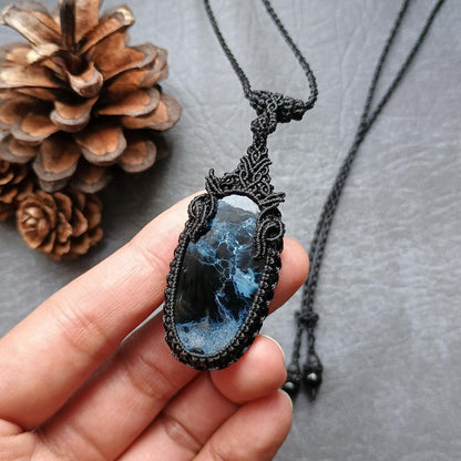 Custom Order - Pietersite Macrame Necklace - SOLD