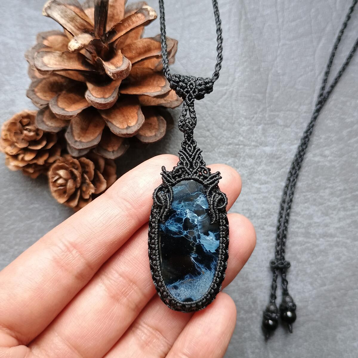 Custom Order - Pietersite Macrame Necklace - SOLD