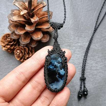 Custom Order - Pietersite Macrame Necklace - SOLD
