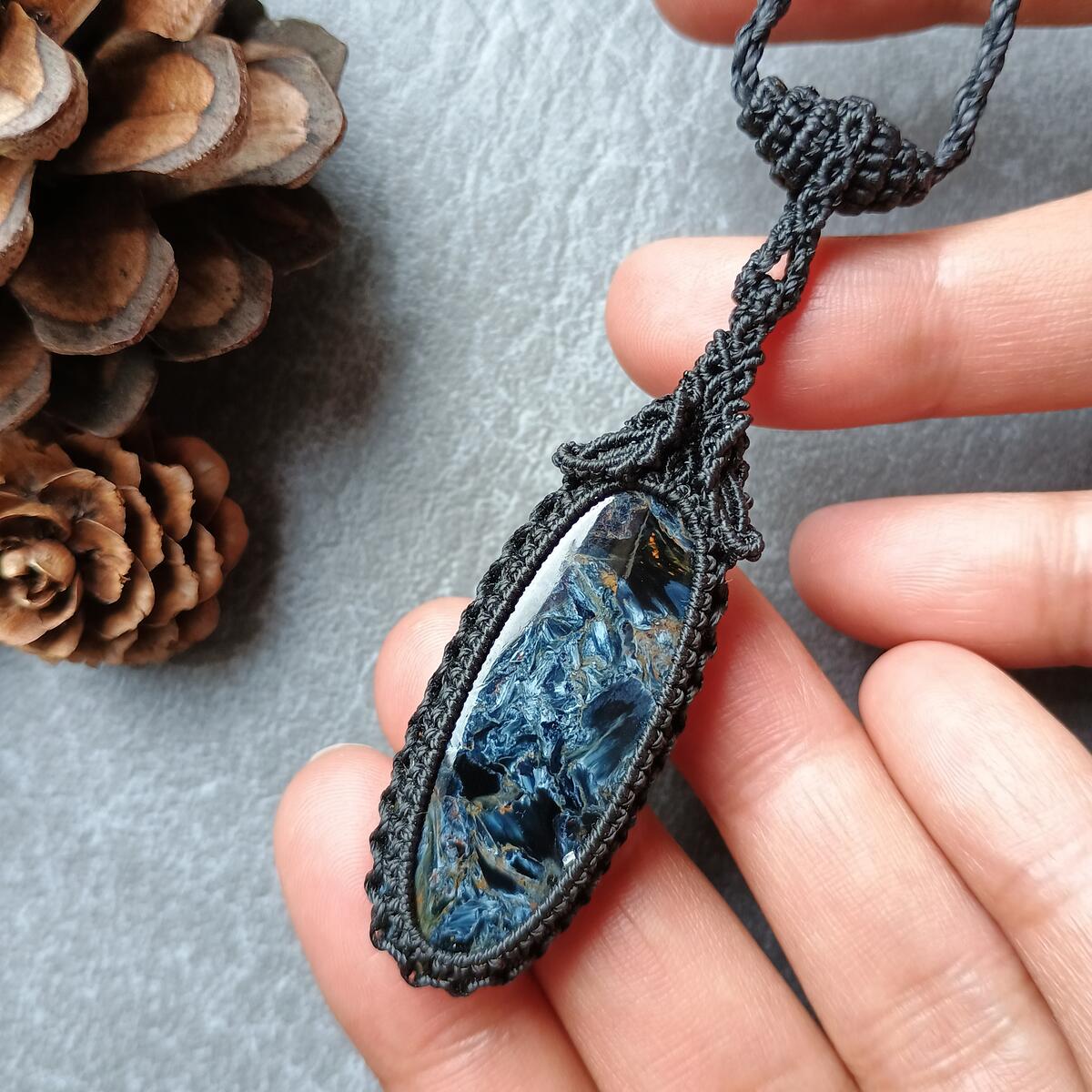 Pietersite Macrame Necklace