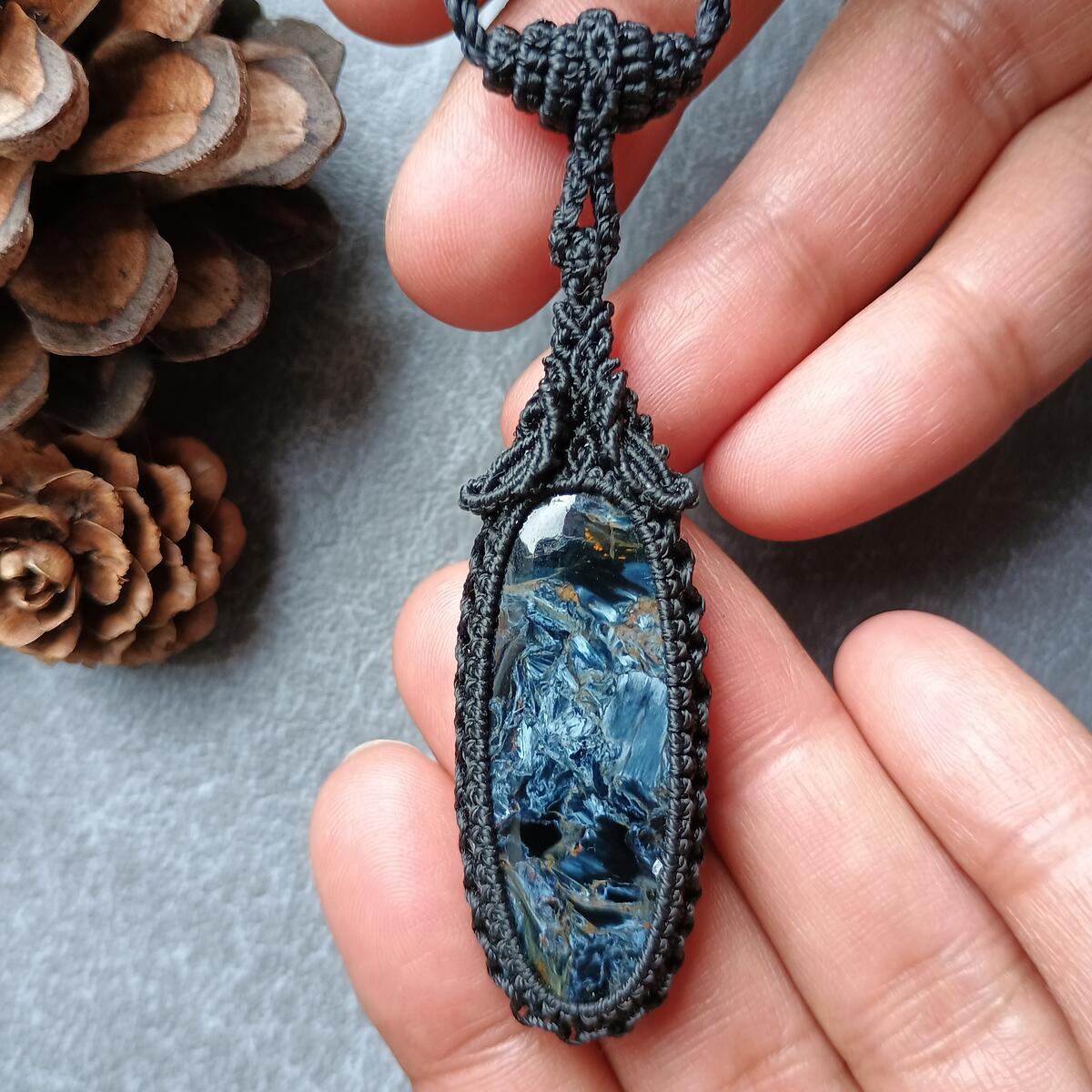 Pietersite Macrame Necklace