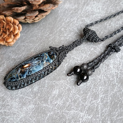 Pietersite Macrame Necklace