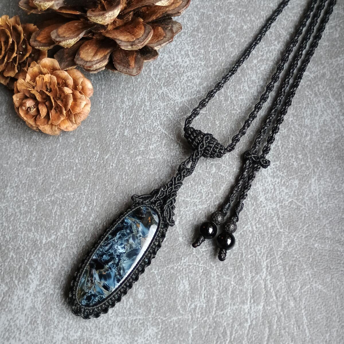 Pietersite Macrame Necklace