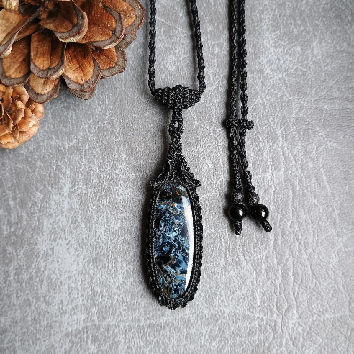 Pietersite Macrame Necklace