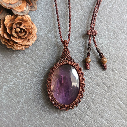 Ametrine Macrame Necklace | Pendant size approx 4.7 cm