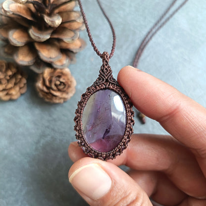 Ametrine Macrame Necklace | Pendant size approx 4.7 cm