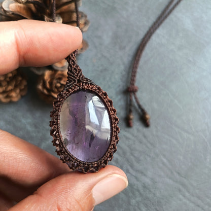 Ametrine Macrame Necklace | Pendant size approx 4.7 cm