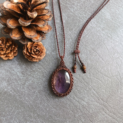Ametrine Macrame Necklace | Pendant size approx 4.7 cm