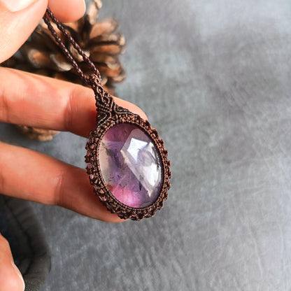 Ametrine Macrame Necklace | Pendant size approx 4.7 cm
