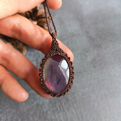 Ametrine Macrame Necklace | Pendant size approx 4.7 cm