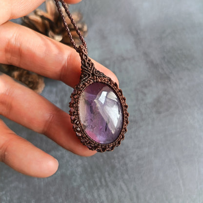 Ametrine Macrame Necklace | Pendant size approx 4.7 cm