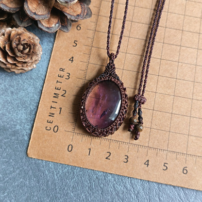 Ametrine Macrame Necklace | Pendant size approx 4.7 cm