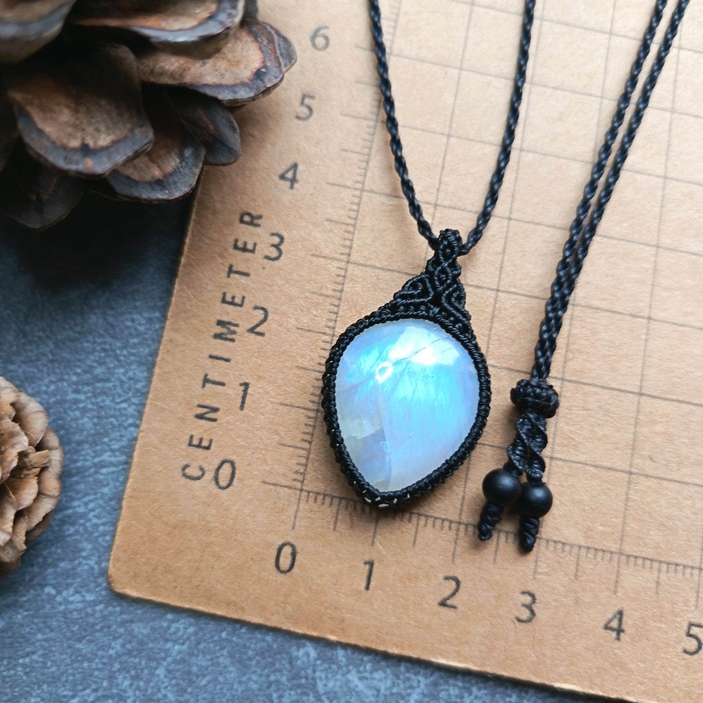 Moonstone Macrame Necklace | Pendant size approx 3.6 cm - SOLD
