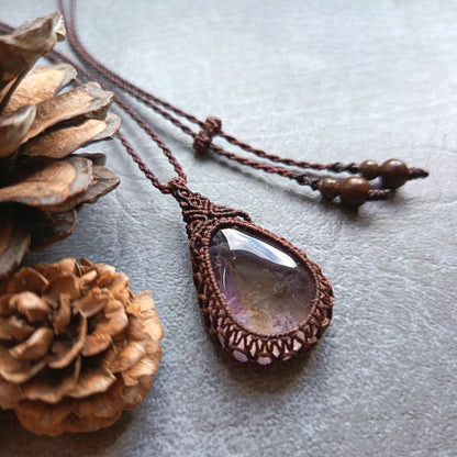 Ametrine Macrame Necklace | Pendant size approx 4 cm