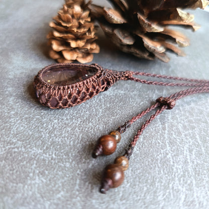 Ametrine Macrame Necklace | Pendant size approx 4 cm