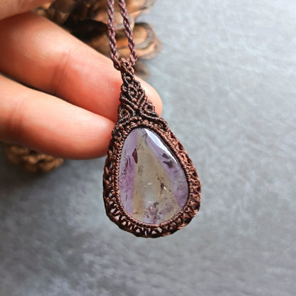 Ametrine Macrame Necklace | Pendant size approx 4 cm