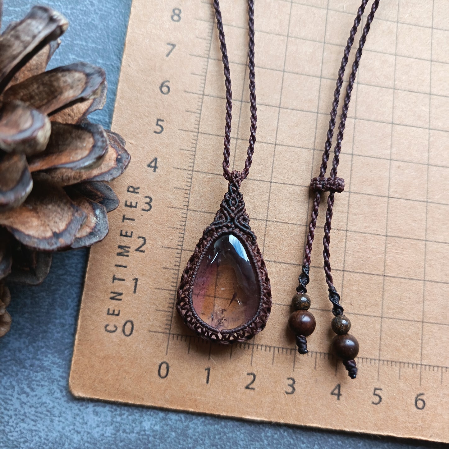 Ametrine Macrame Necklace | Pendant size approx 4 cm