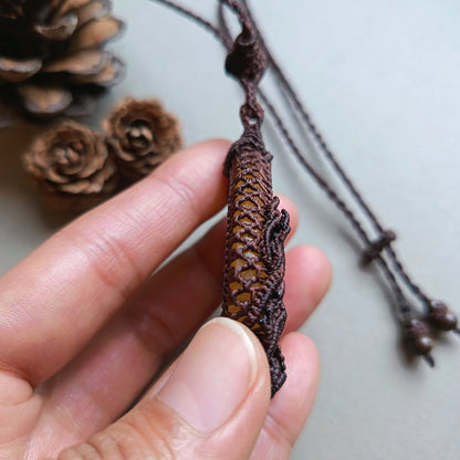 Tawan | Yellow Beryl (Golden Beryl / Heliodor) Macrame Necklace | Freehand Design | Pendant size approx 6.4 cm - SOLD