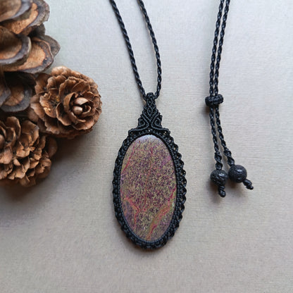 Atlantisite Macrame Necklace | Pendant size 5.7 cm