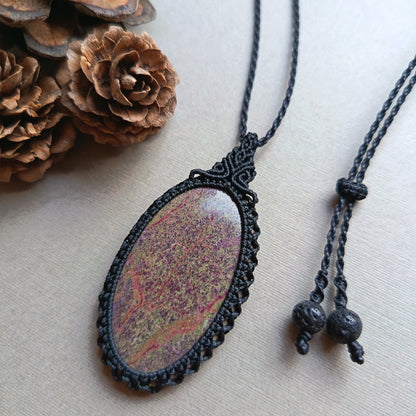 Atlantisite Macrame Necklace | Pendant size 5.7 cm