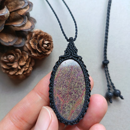 Atlantisite Macrame Necklace | Pendant size 5.7 cm