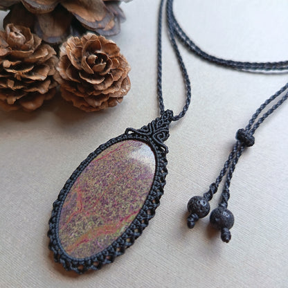 Atlantisite Macrame Necklace | Pendant size 5.7 cm