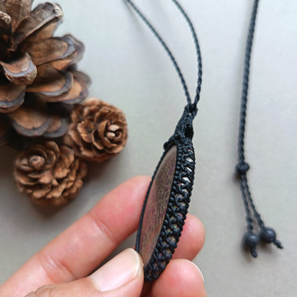 Atlantisite Macrame Necklace | Pendant size 5.7 cm