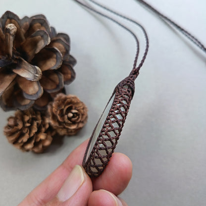 Moonstone Macrame Necklace | Pendant size 5.5 cm