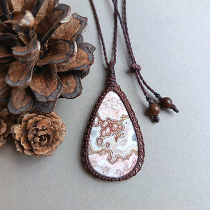 Rosita | Rosetta Jasper Macrame Necklace | Pendant size approx 6.3cm | Clearance