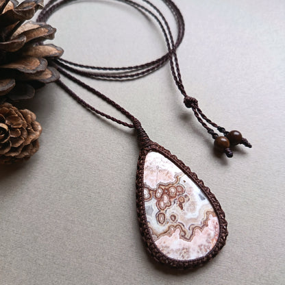 Rosita | Rosetta Jasper Macrame Necklace | Pendant size approx 6.3cm | Clearance