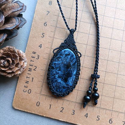 Pietersite Macrame Necklace | Pendant size 5.9 cm