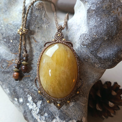 Custom order - Yellow Beryl | Heliodor Macrame Necklace