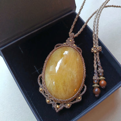 Custom order - Yellow Beryl | Heliodor Macrame Necklace