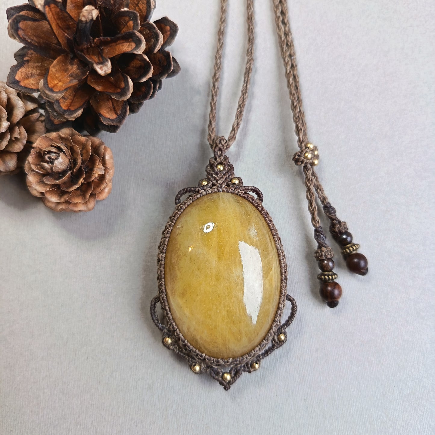 Custom order - Yellow Beryl | Heliodor Macrame Necklace