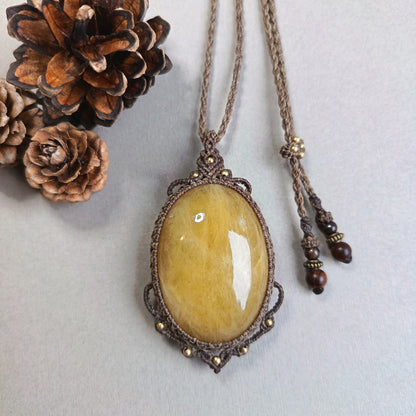 Custom order - Yellow Beryl | Heliodor Macrame Necklace