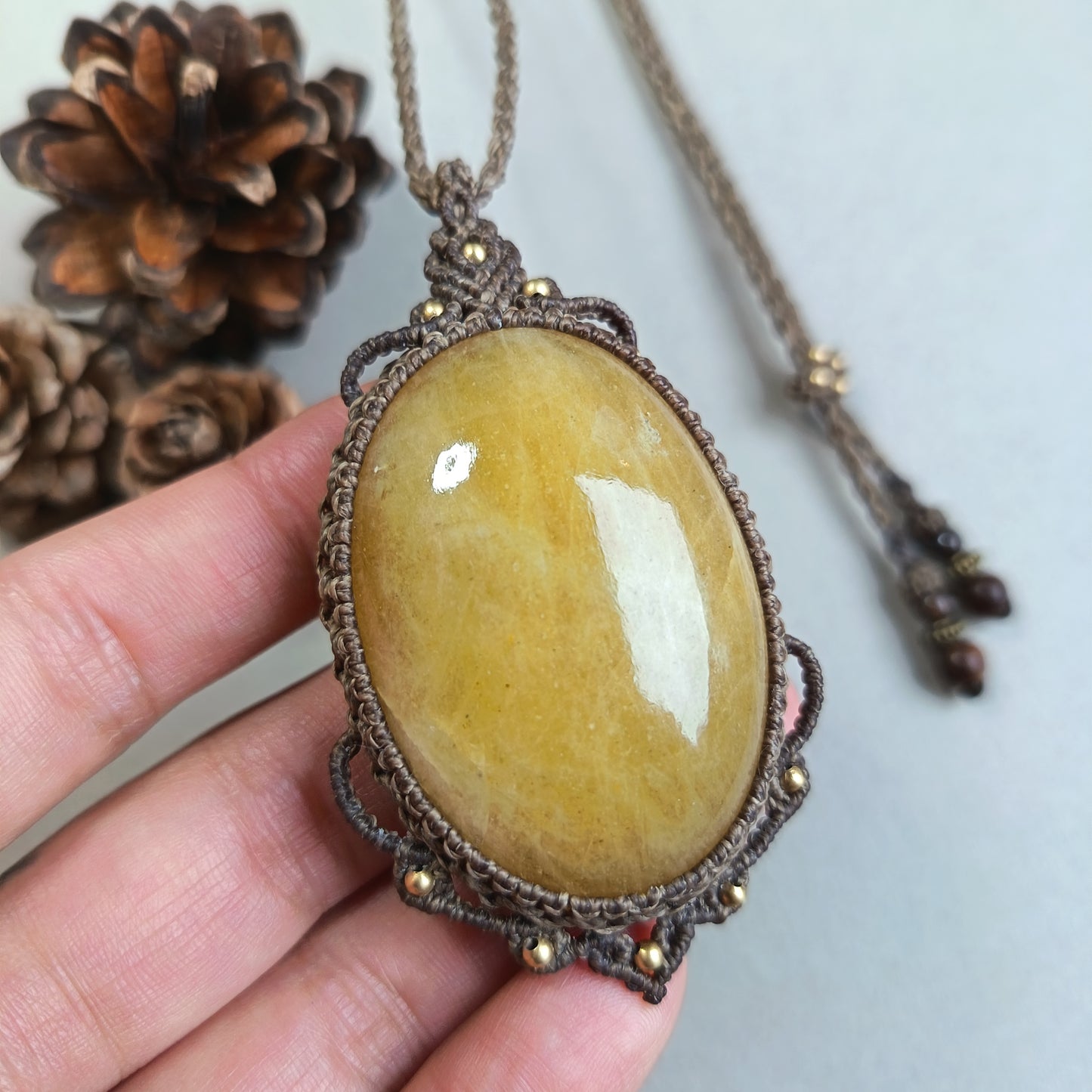 Custom order - Yellow Beryl | Heliodor Macrame Necklace