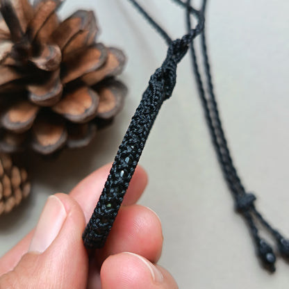 Labradorite Macrame Necklace | Pendant size 6 cm